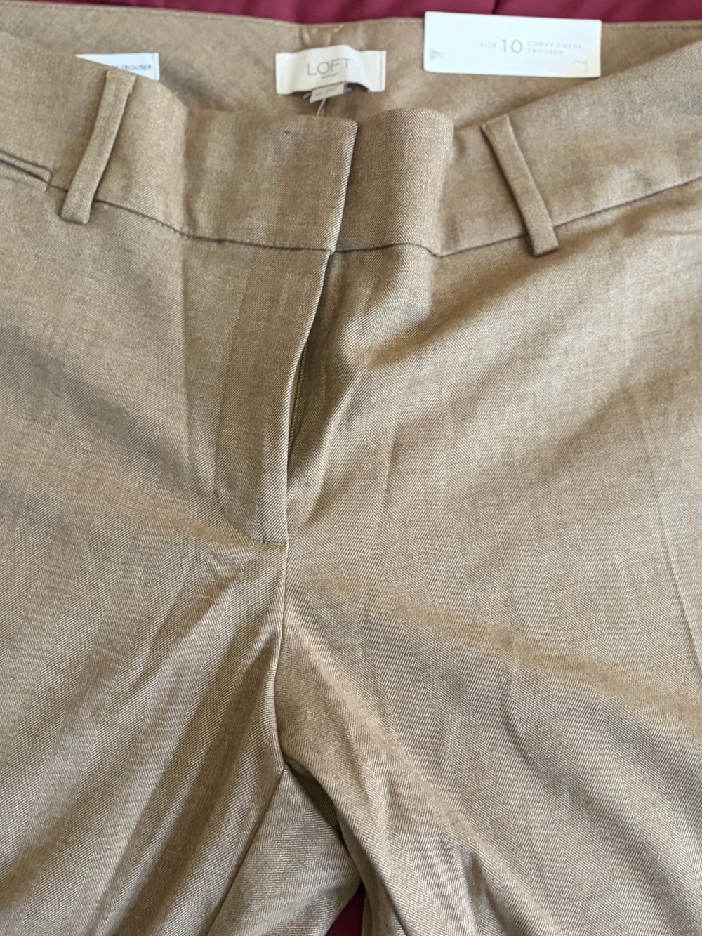 LOFT Curvy Skinny Ankle Pants in Light Brown